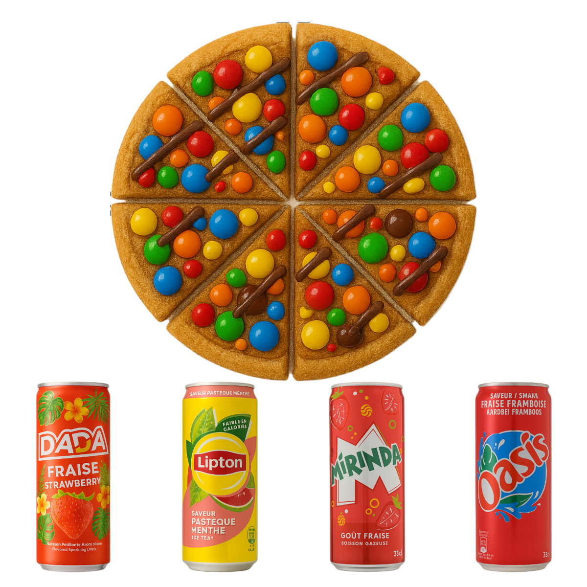 Menu Famille : une Cookie'Pizz entière et quatre boissons fraîches